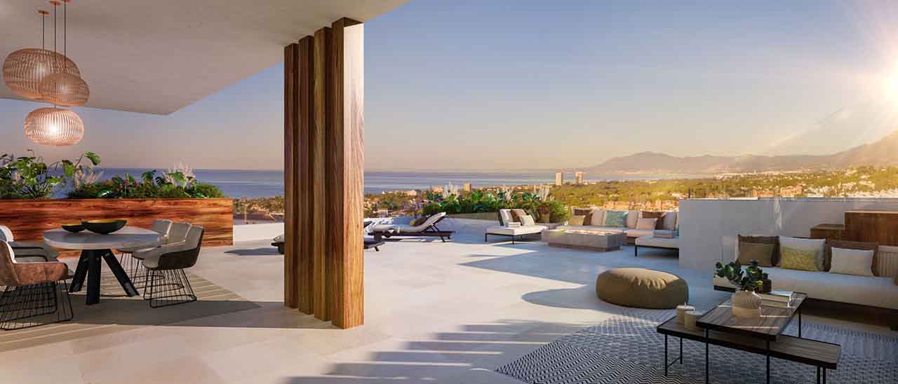 Apartamento en Cabopino Marbella-Las espectaculares vistas al mar, la localización en primera línea de golf y el  diseño de vanguardia.