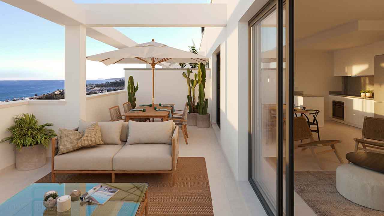 Viviendas de 2 y 3 dormitorios en Estepona cerca de la playa y con increíbles vistas al Mediterráneo