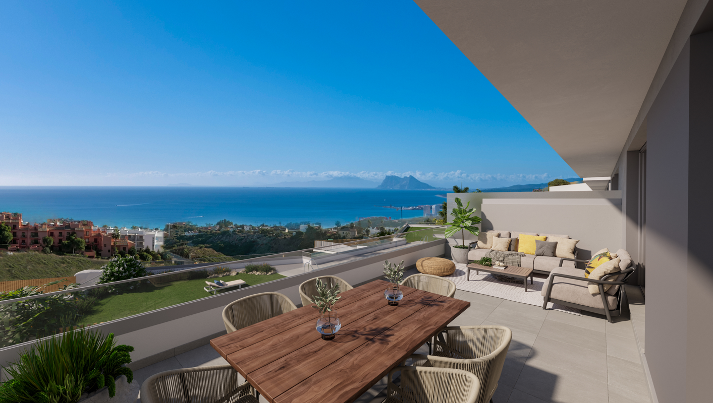 Adosadas y pareadas En Manilva con vistas al estrecho de Gibraltar y África. Invertir en hogares exclusivos dentro de un enclave estratégico y natural